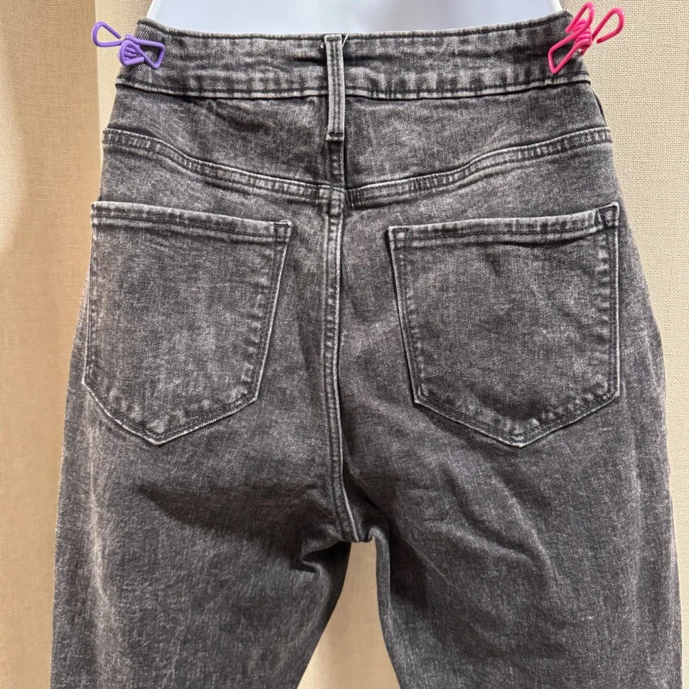 Old Navy Rockstar Super Skinny Distressed Hem High Rise Button Fly Jeans 8 - Picture 4 of 8